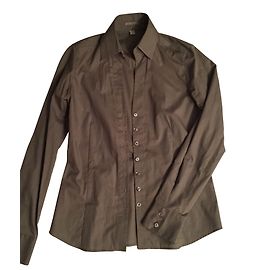 Autre Marque Eterna Khaki Bluse aus Bio-Baumwolle Größe 34 Khaki