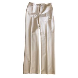 Autre Marque Oui White Wool and Polyester Pants White