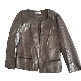 Autre Marque Promod Jacke Braun Metallic Größe 36 Metallisch