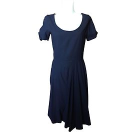 Autre Marque Toupy Navy Blue Stretch Dress Size 38 Blue