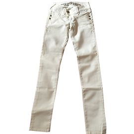 Autre Marque Stone Aged Slim Jeans weiß Stretch Denim Weiß