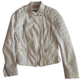 Oakwood Perfection white leather biker jacket White