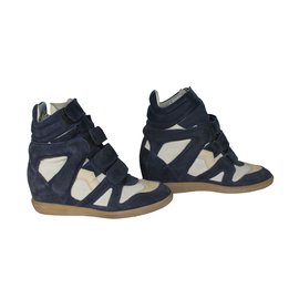Isabel Marant-scarpe da ginnastica-Blu,Crudo