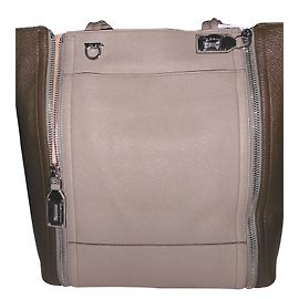 Sac à main Salvatore Ferragamo en cuir taupe Taupe
