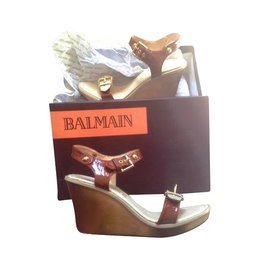 Balmain-Wedge mules-Light brown