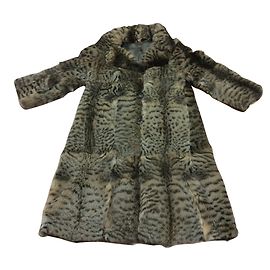 Autre Marque Wild Cat Fur Coat Brown Brown