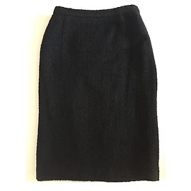 Autre Marque Elia G curly black wool skirt size 38 Black