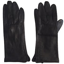 Autre Marque Gants en cuir d agneau noir Taille L Noir