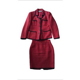 Autre Marque Agatha Red Wool Skirt Suit Red
