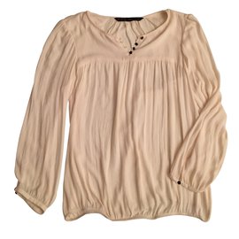 Zara Top Beige Polyester Size S Beige