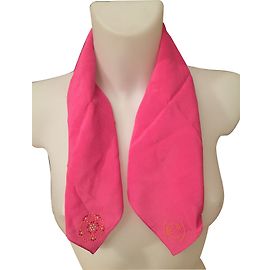 Foulard Carré En Soie Vintage Cacharel - Motif Floral Beige - Fait Main - Occasion (parfait état)