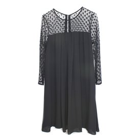 Claudie Pierlot-Robe Rosette-Noir