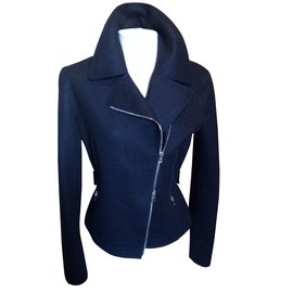 Alaïa Black Wool Biker Jacket Size 40 Black
