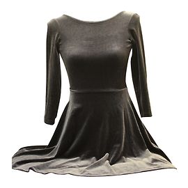 American Apparel Skater Kleid Grau Samt Grau
