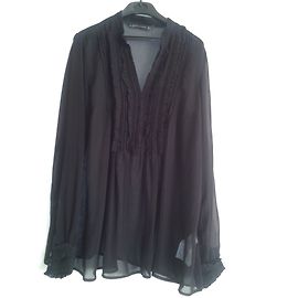 Zara Bluse Schwarz Transparent S Schwarz
