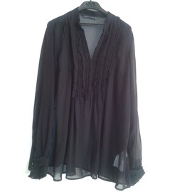Blouse Zara noire transparente S Noir