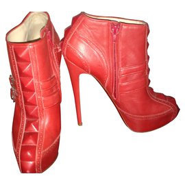 Christian Louboutin-Ankle Boots-Red