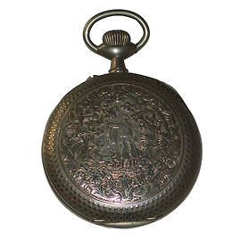 Autre Marque Montre de poche DOXA Argent Décor de Chasse Argenté