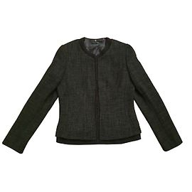 Elie Tahari Brown Tweed Jacket Wool Size M Brown