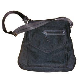 Lancel Pasta Executiva Marrom de Lona e Couro Marrom