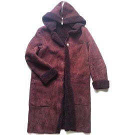 Miu Miu-Coats, Outerwear-Dark red