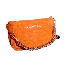 Bolso de noche Blumarine Python Naranja Naranja