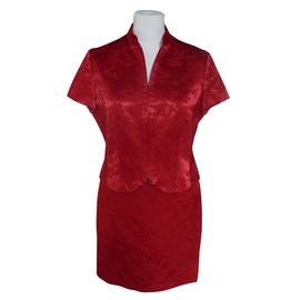 Irene Van Ryb-Skirt suit-Red