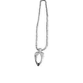 Colar com Pingente de Coração Piaget Ouro Branco Cinza Cinza