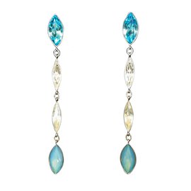 Swarovski-Boucles d'oreilles-Bleu