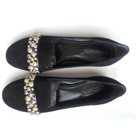 Louis Vuitton Flats Black Deerskin ref.1010400 - Joli Closet