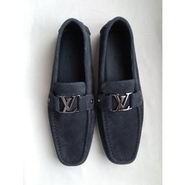 Louis Vuitton Mocasines sin cordones con logo LV de cuero Damier gris para  hombre ref.1066140 - Joli Closet