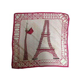 Longchamp-Seiden Schals-Pink
