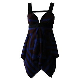 Vestido Louis Vuitton de seda marrom e azul Marrom Azul