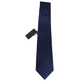 Cravatta Louis Vuitton in seta blu navy e nero Blu