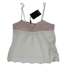 Top Yves Saint Laurent de seda e cashmere branco Branco