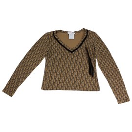 Christian Dior-Tops-Brown,Chestnut