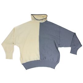 Autre Marque Marz Munchen Wool Turtleneck Sweater Grey Cream Grey Cream