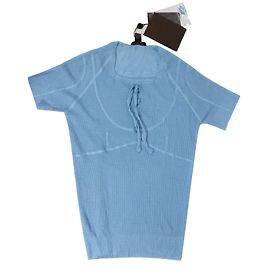 Top de malha de seda azul Louis Vuitton Azul