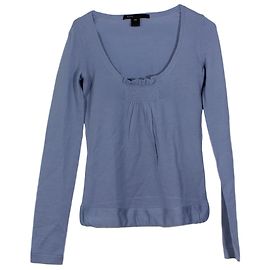 Marc Jacobs Blue Wool Top with Pleated Detail XS Blue