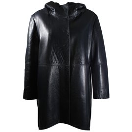 Jil Sander-Manteau cuir avec capuche-Autre