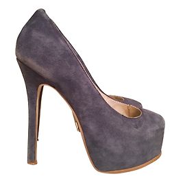 Autre Marque Janiko Heels Blue Suede Size 38 Blue