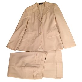 Autre Marque Oui Pantsuit Wool Eggshell Size 38 Eggshell