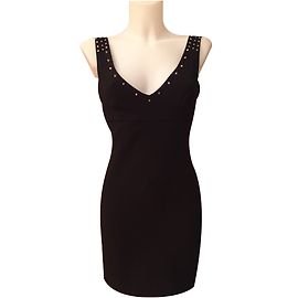 Zara Studded Strapless Mini Dress Black S Black