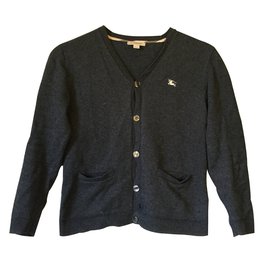 Burberry-Pulls, gilets garçon-Gris