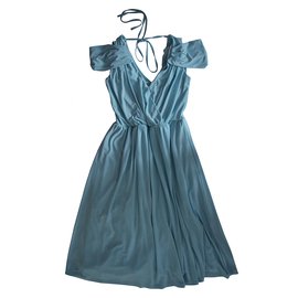 Asos Blue Wrap Effect Dress Blue