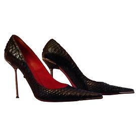 Décolleté Gianmarco Lorenzi in pitone nero Nero