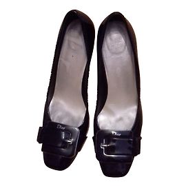 Dior Black Patent Leather Heels 40 Black