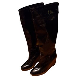 Céline bottes compensées Noir