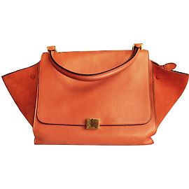 Bolsa Céline Laranja de couro Grand Modèle Laranja