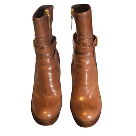 Prada-Ankle Boots-Cognac